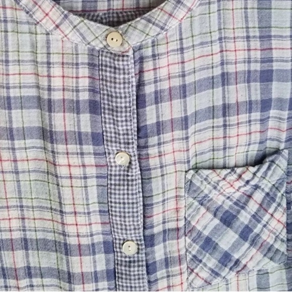 Large petite J. Jill Blue Plaid Button Front Soft Gauze
Long Sleeves - Picture 5 of 16